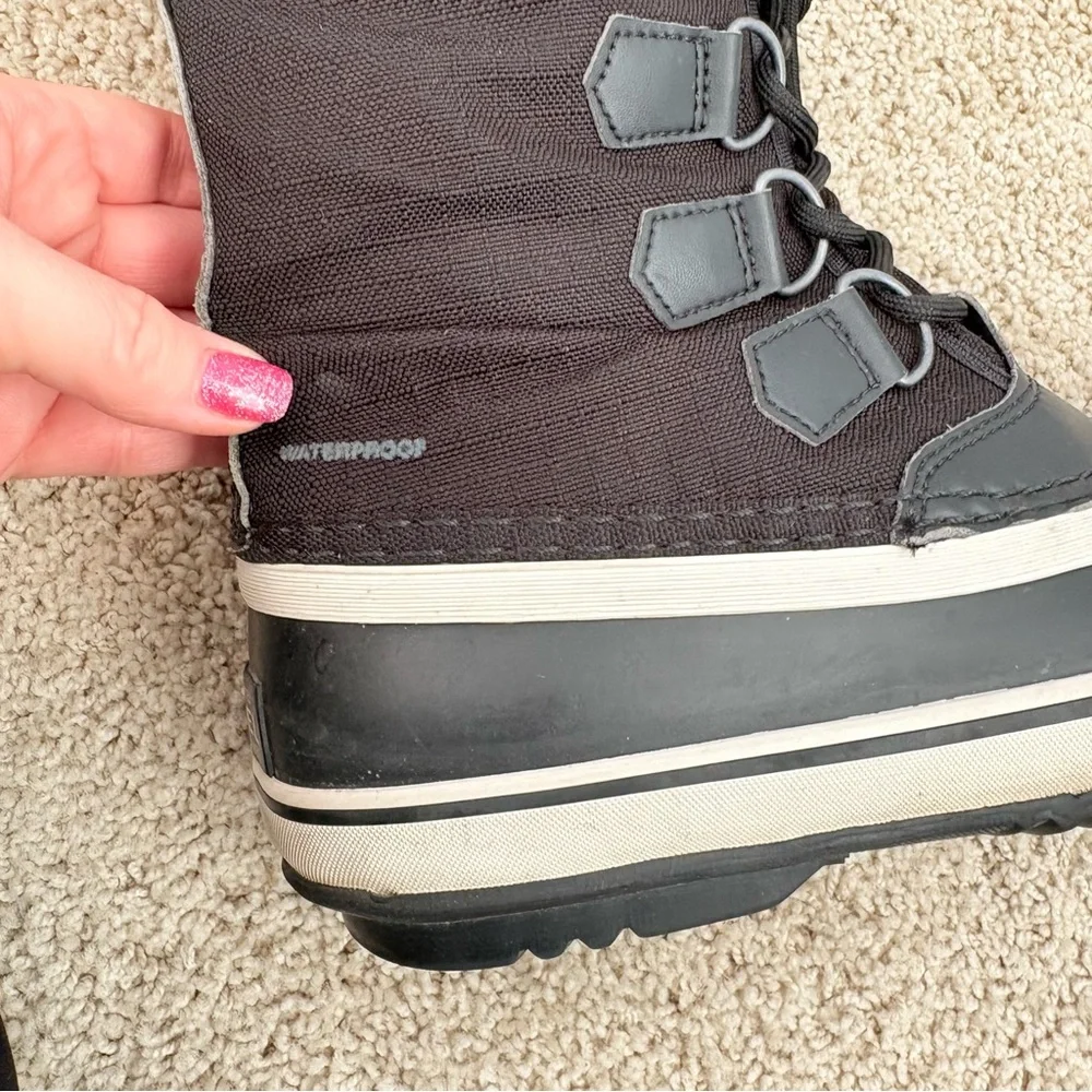 Sorel Winter Carnival Black Lace-Up Snow Waterproof Boots Outdoors Active Size 7 - Picture 11 of 15